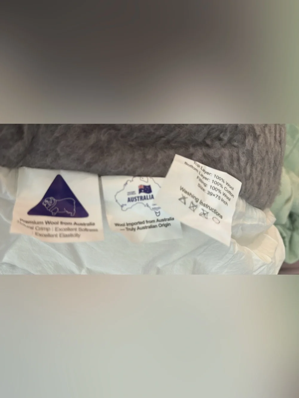 YOUR MOON Wool Fleece Mattress Pad Twin – Australian Wool Plush Mattress Topper